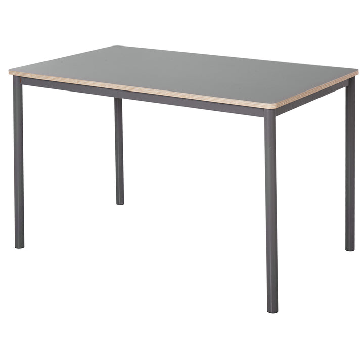 120cm Minimalistic Dining Table w/ Steel Frame Foot Pads Simple Rectangle Style Home Dining Working Display Grey