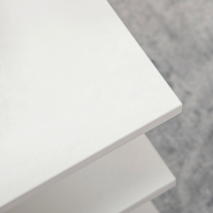Square Coffee Tables for Living Room, Modern Cocktail Table with Multiple Storage Shelves, 70 x 70 x 36.5 cm, White