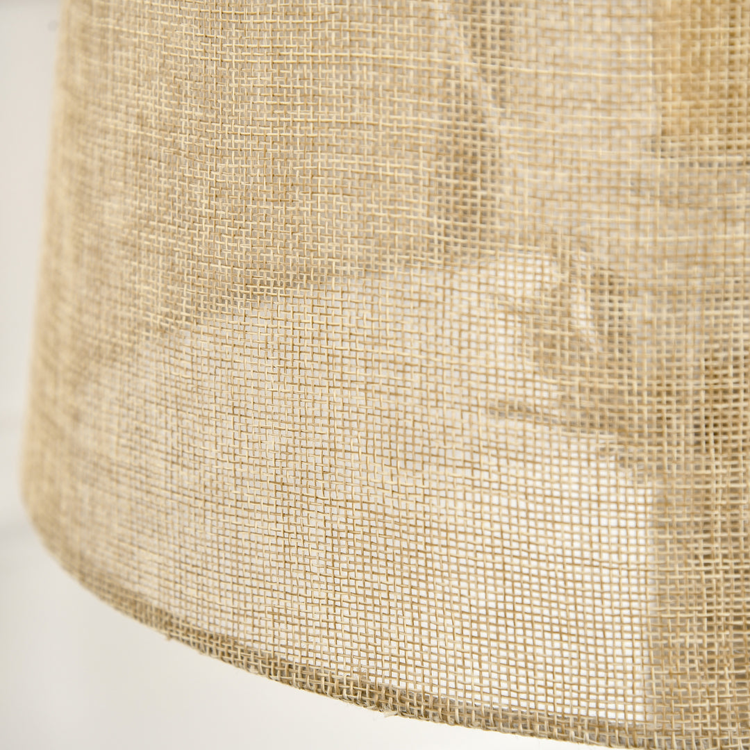 HOMCOM Nautical Table Lamp, Farmhouse Bedside Lamp with Knotted Rope and Fabric Lampshade for Bedroom, Study, Living Room, Beige