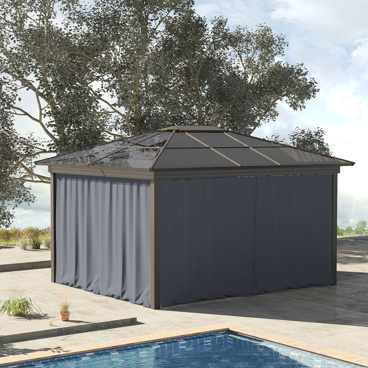 Outsunny Replacement Gazebo Curtain 4-Panel Sidewalls with Zipper for 3 x 3 (M) Yard Gazebos Canopy Tent Dark Grey