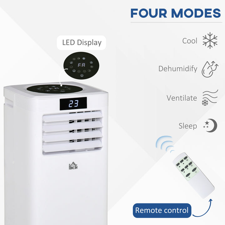 HOMCOM 10000 BTU Air Conditioner Portable AC Unit for Cooling Dehumidifying Ventilating with Remote Controller, LED Display, Timer, for Bedroom, White