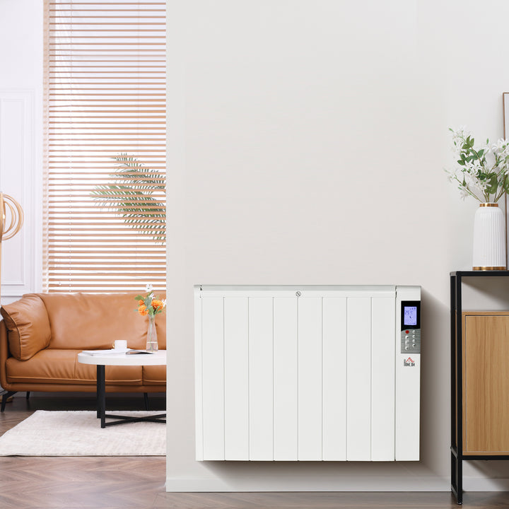 Convector Radiator Heater, Quiet Panel Heater, Freestanding or Wall-mounted Portable Electric Heater with Window Opening Detection White