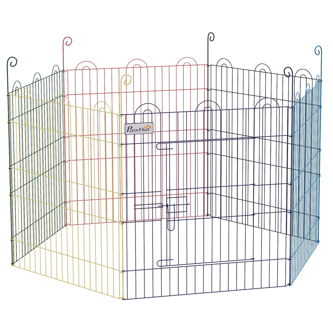Pet Playpen Crate, with Six Panels, Door, for Indoors and Outdoors