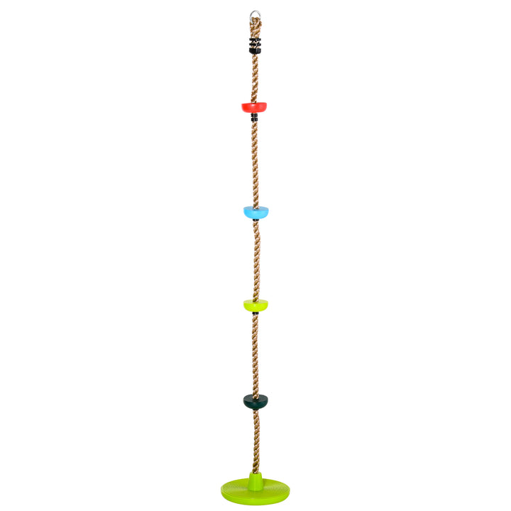 Multicolor Kid Climbing Rope Disc Swings Seat Set with Platforms