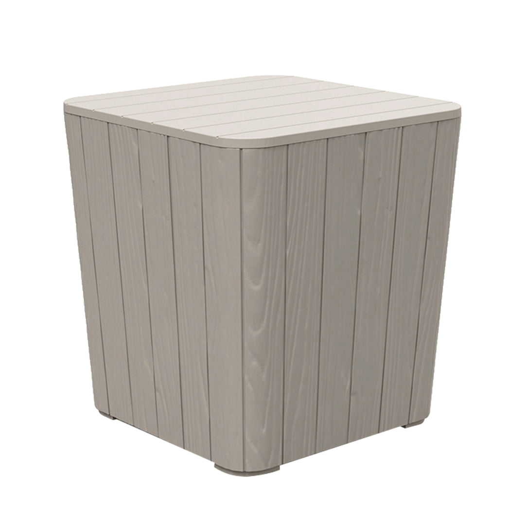 Patio Wood Effect Coffee Table Storage Square Box Grey