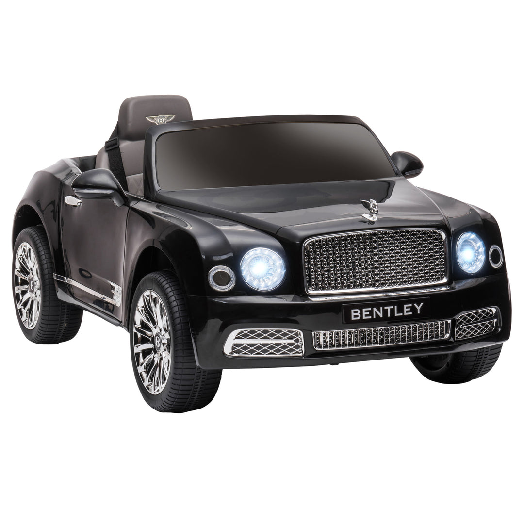 Kids Electric Ride On Car with Parent Remote, 12V Battery Powered Toy Car with Music Horn Lights MP3 Suspension Wheels for 37-72 Months, Black
