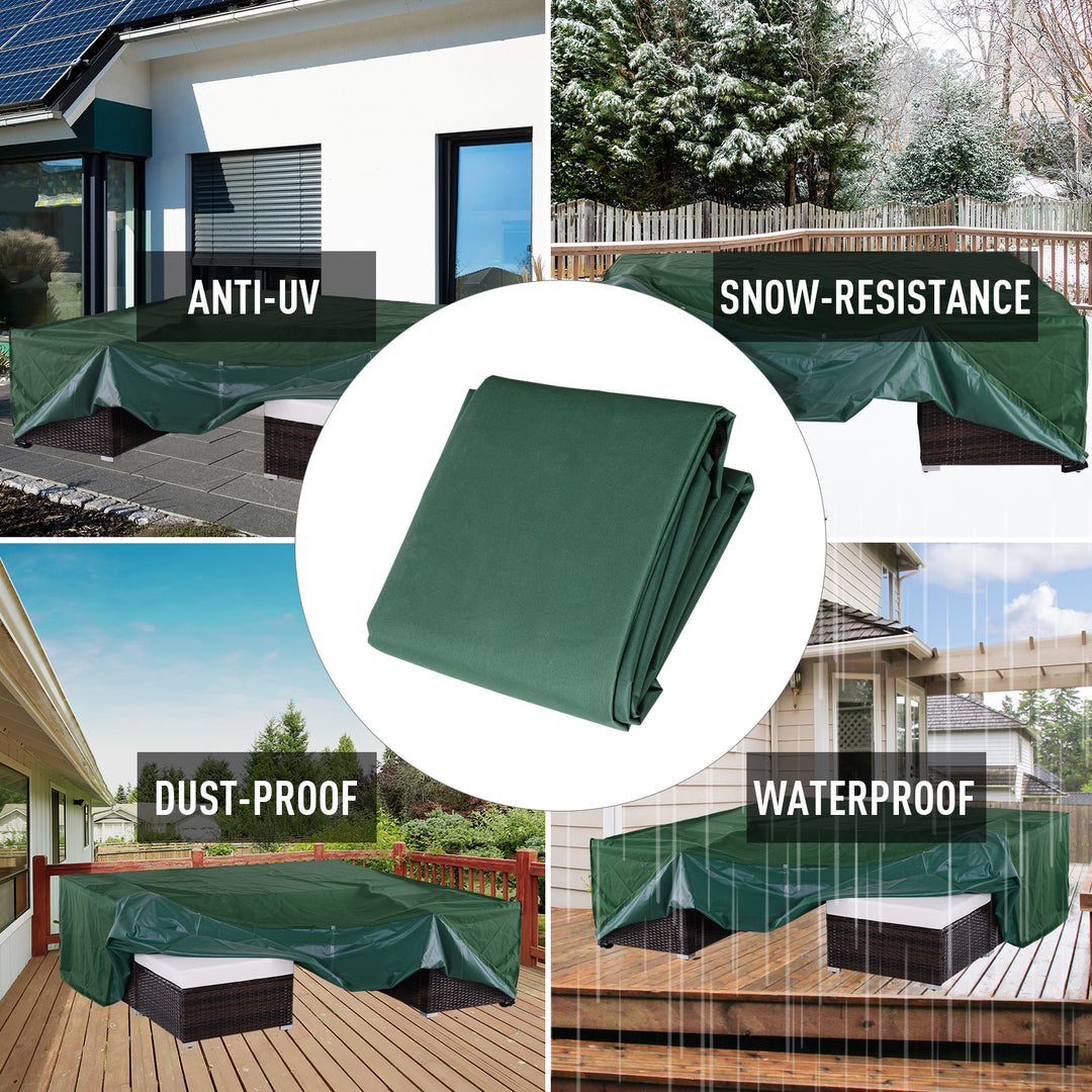 600D Garden Furniture Cover Outdoor Garden Rattan Furniture Protection Oxford Patio Set Cover Waterproof Anti-UV Green 205 x 145 x 70cm