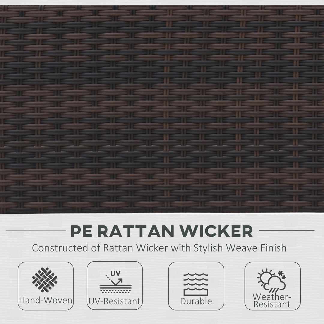 4-Seater Rattan Garden Sofa Set Outdoor Patio Wicker Weave 2-seater Bench Chairs &amp; Coffee Table Conservatory, Brown
