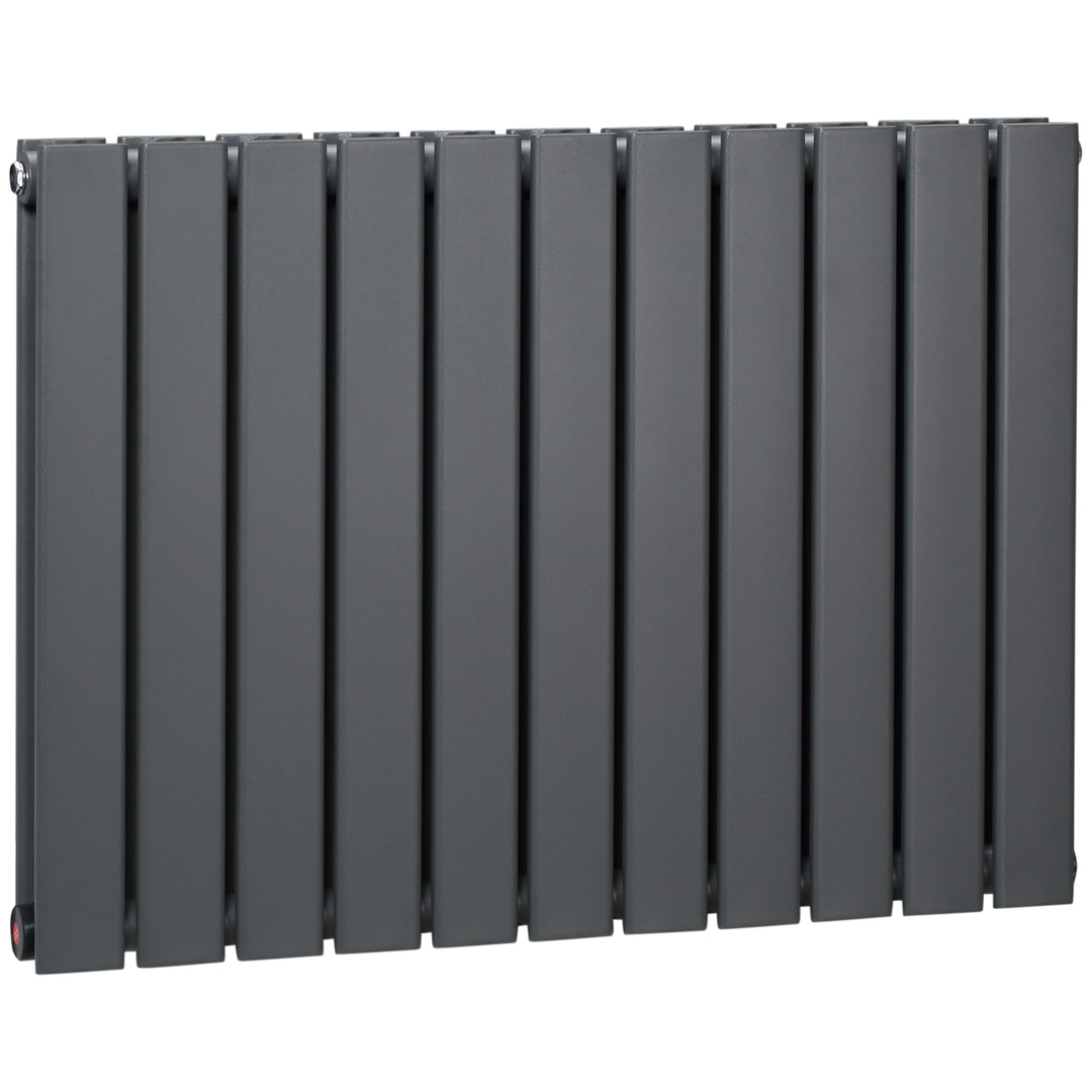 84 x 60cm Space Heater, Water-filled Heater for Home, Horizontal Designer Radiators, Quick Warm up Living room, Study, Garage, Bathrooms, Grey
