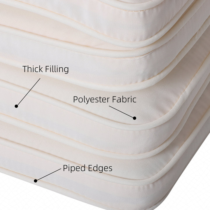 Set of 6 Chair Cushion Seat Pads Dining Chair w/ Straps Indoor Outdoor Removable Tie On Garden Patio Cream White
