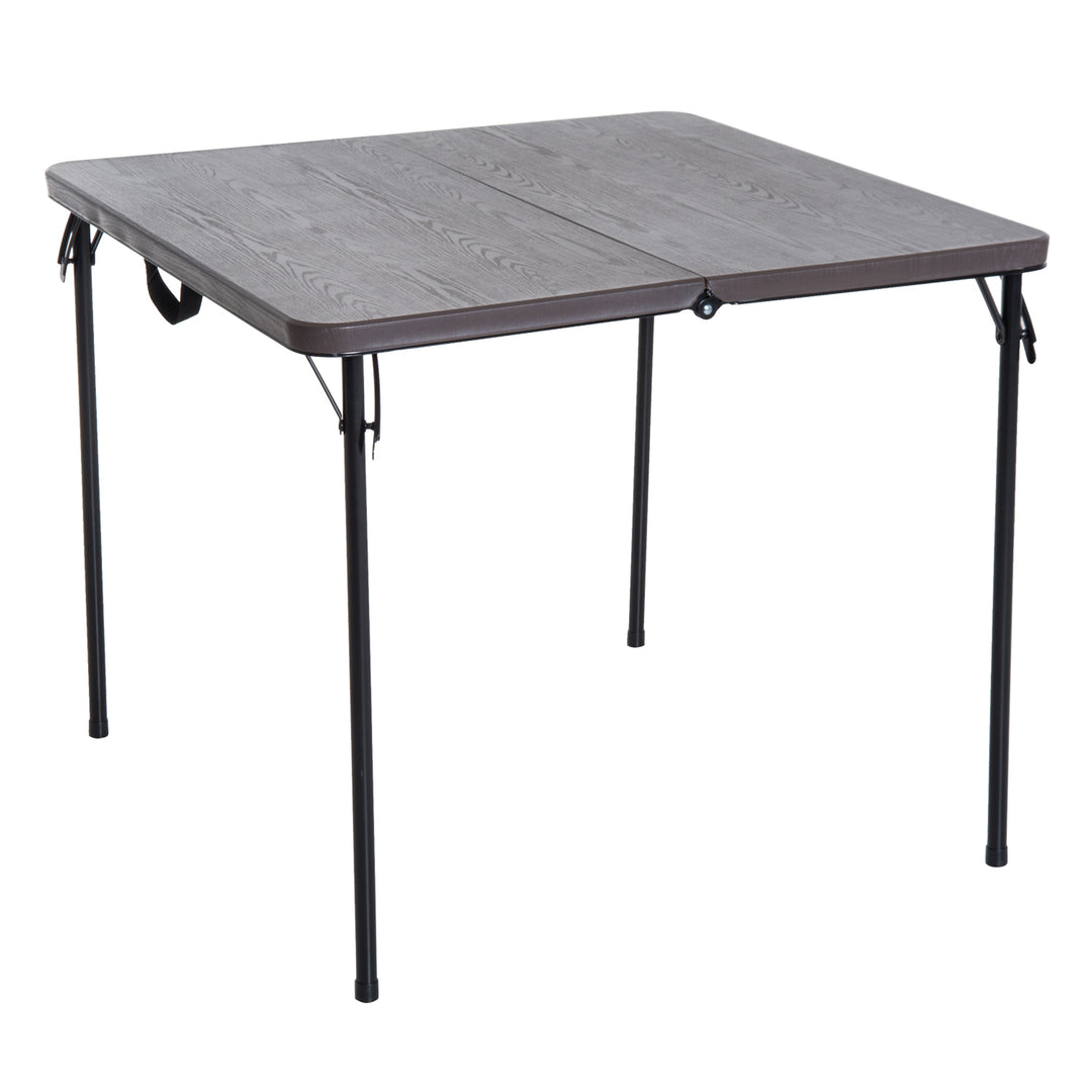 Folding Camping Table for Outdoor Events Garden Camping BBQ Party, 86Lx86Wx71.5H cm-Black/Brown