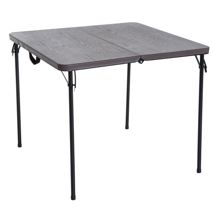 Folding Camping Table for Outdoor Events Garden Camping BBQ Party, 86Lx86Wx71.5H cm-Black/Brown