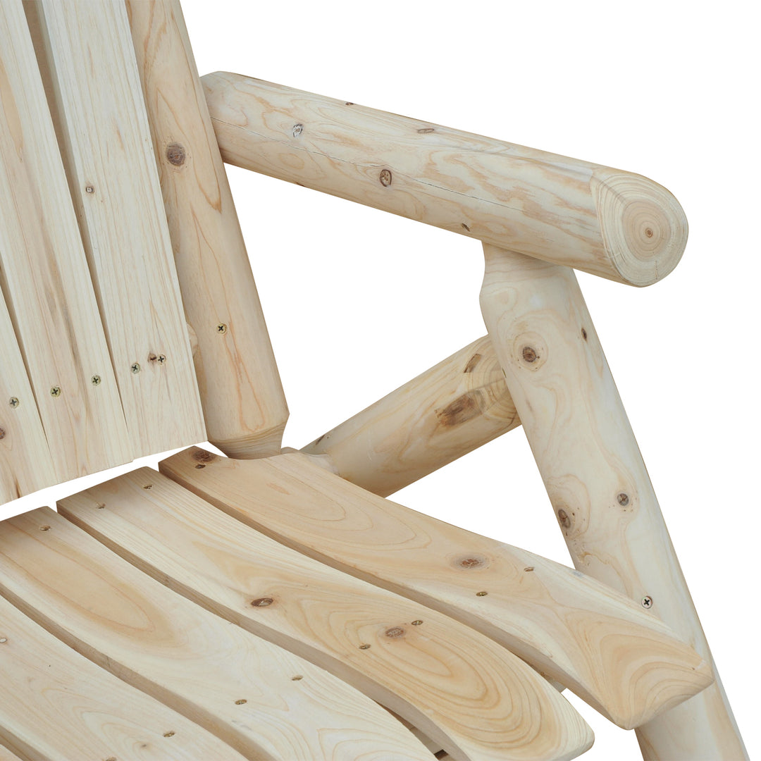Outdoor Lounge Chairs, Fir Wood Adirondack Outdoor Patio Lawn Deck Furniture Lounge Chair, Natural Wood