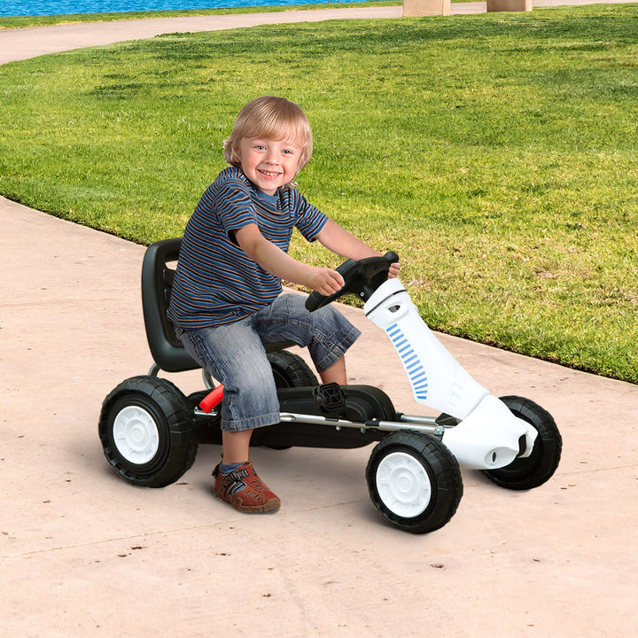 Pedal Go Kart Toy for Kids with Rubber Wheels Outdoor Race