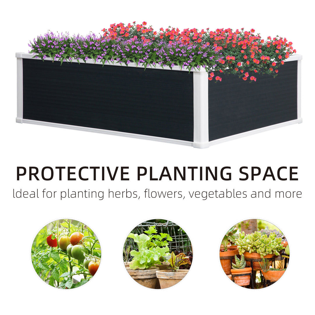 Outsunny Garden Raised Bed Planter Grow Containers for Outdoor Patio Plant Flower Vegetable Pot PP 100 x 80 x 30 cm