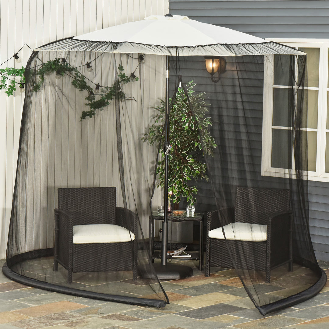 2.3m Umbrella Table Screen Outdoor Patio Cover Mosquito Insect Net Zipped Door