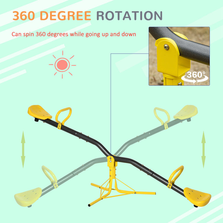 360 Degree Rotating Seesaw for Kids, Metal Teeter-Totter, Children&