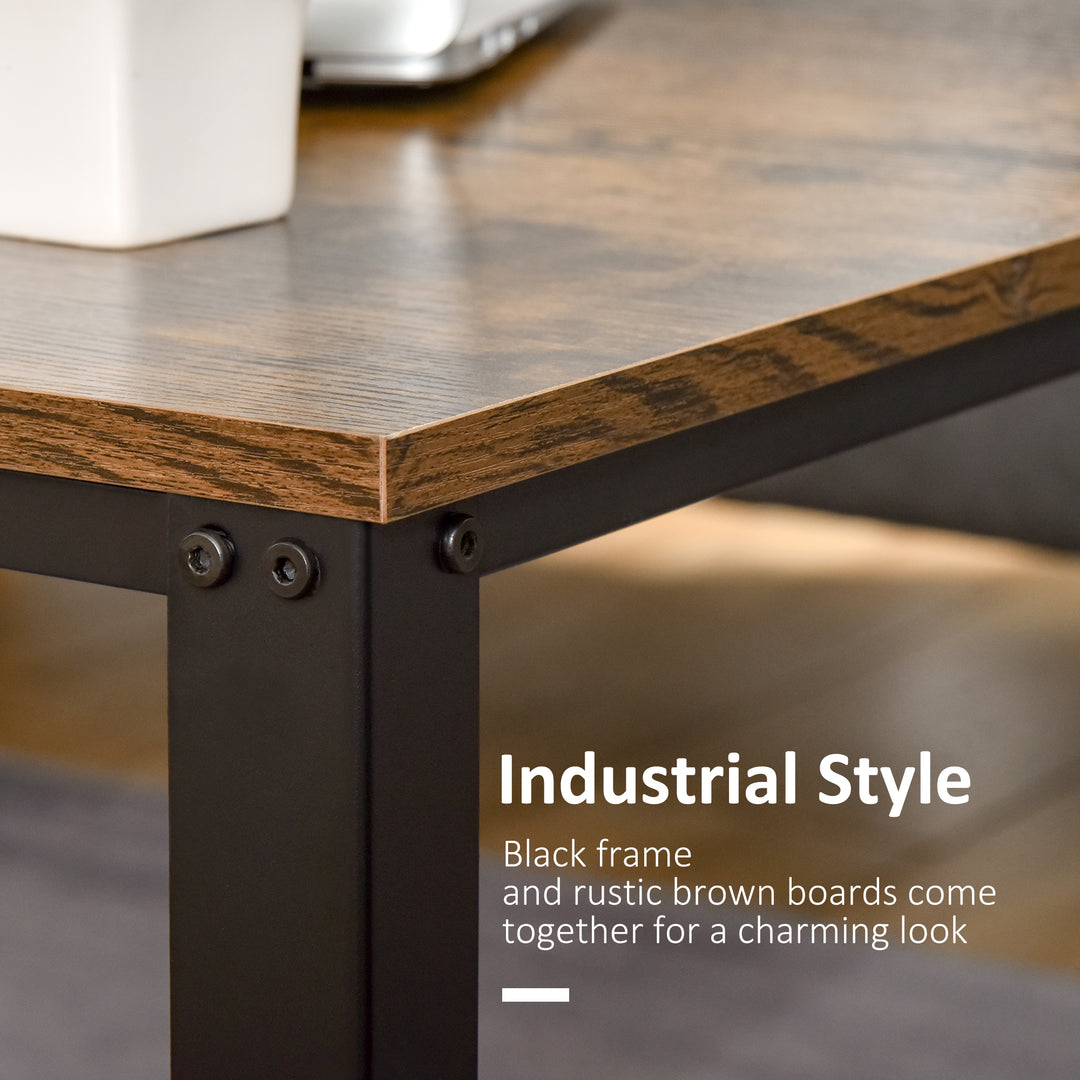 Coffee Cocktail Table Industrial Style w/ Storage Shelf Wood Grain Look Modern Furniture Versatile Use For Living Room Entryway Office