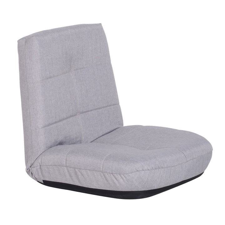 Floor Lazy Sofa Chair 5 - Position Adjustable Recliner 180 Degree Swivel Legless Linen Seater Thick Padding High Density Comfort Reclining