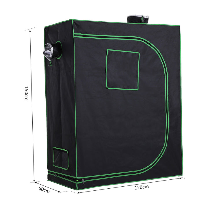 Hydroponic Plant Grow Tent Canopy Indoor Reflective Mylar Green Room 600D Oxford 120L x60W x150Hcm Silver