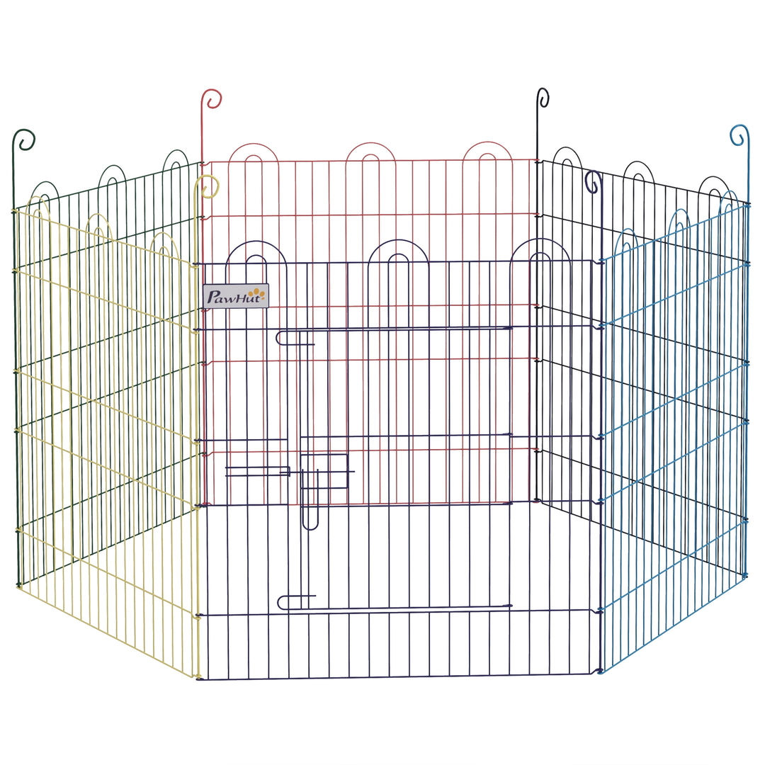Pet Playpen Crate, with Six Panels, Door, for Indoors and Outdoors