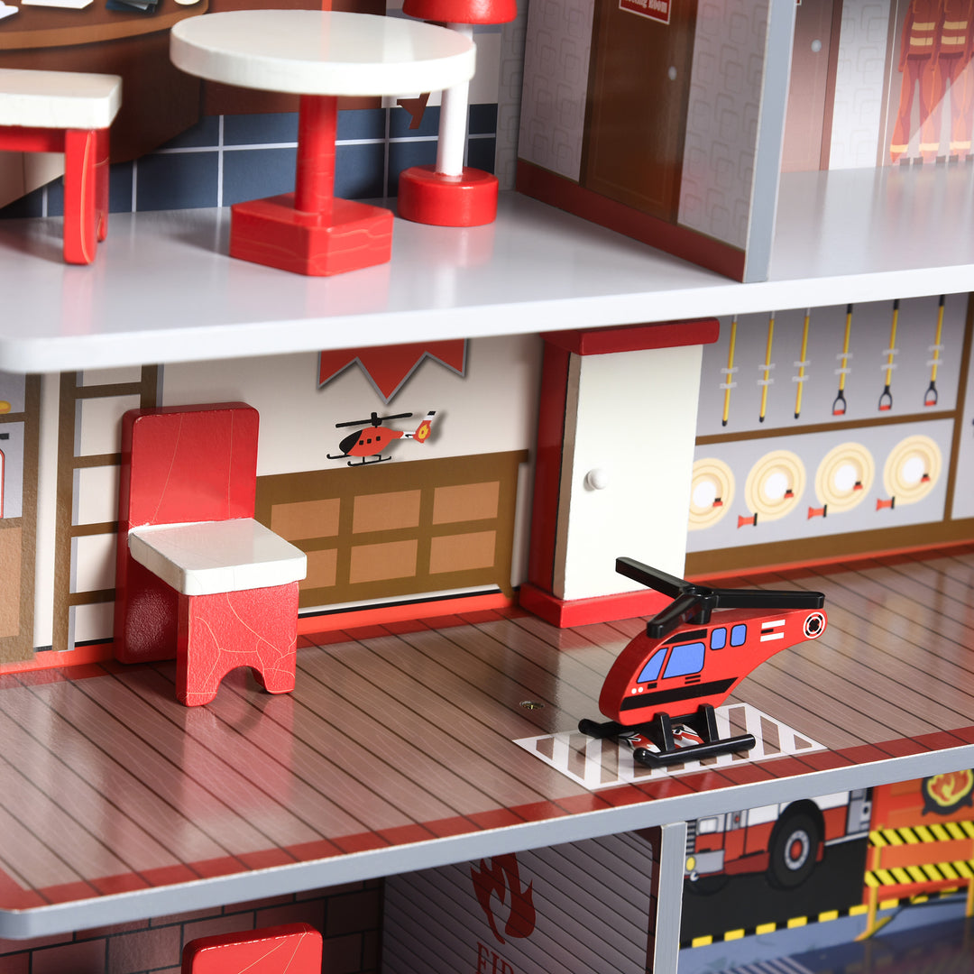 Kids Kitchen Set 2 in 1 Multifuction Kitchen Set Doll House Large Play Kitchen with Realistic Function Pretend Cooking Set Red
