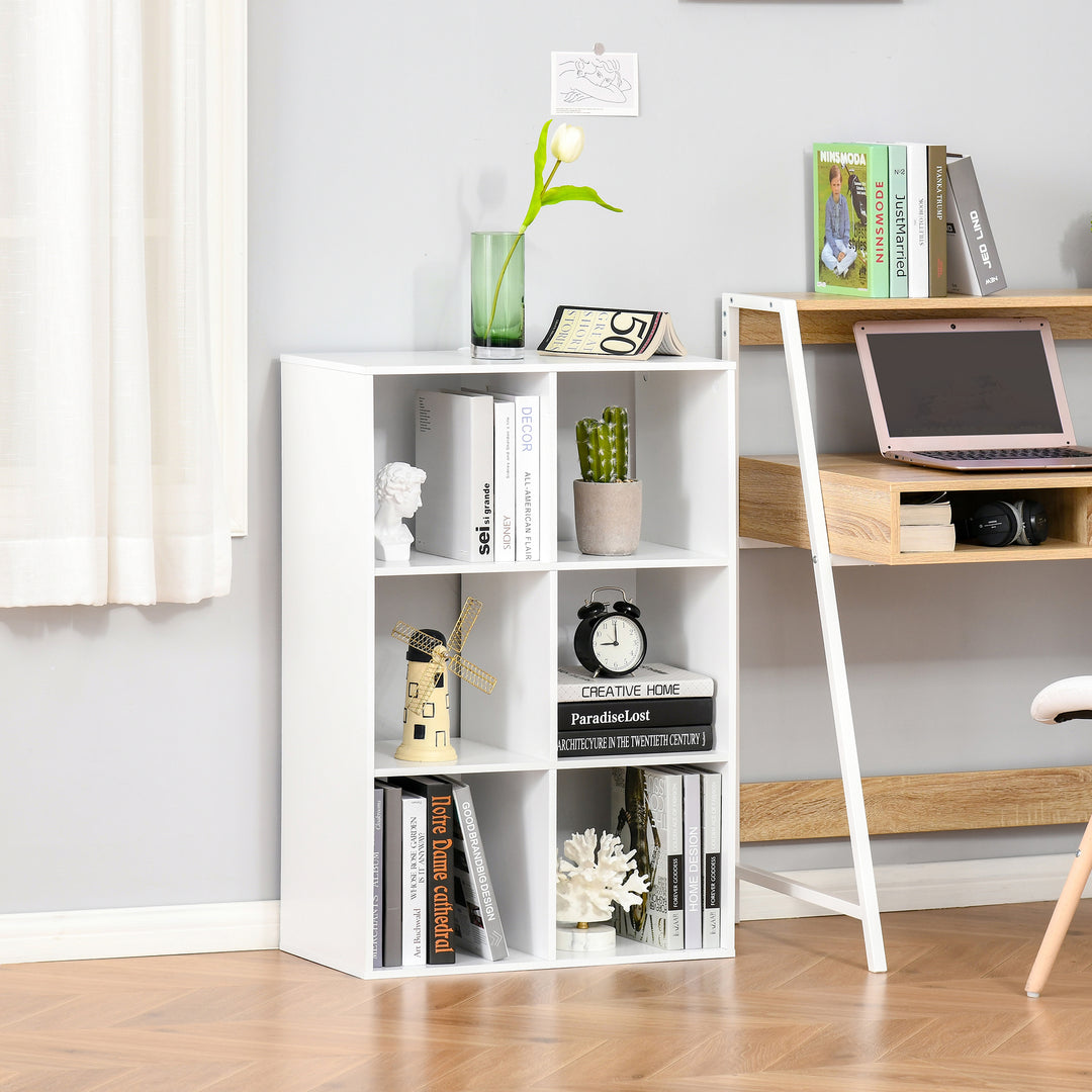 3-tier 6 Cubes Storage Unit Particle Board Cabinet Bookcase Organiser Home Office Shelves White