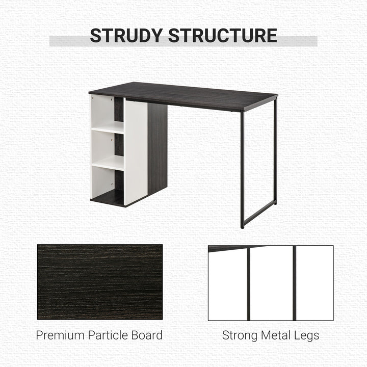 HOMCOM Home Office Computer Desk with Storage Shelves Study Writing Table Workstation, Grey