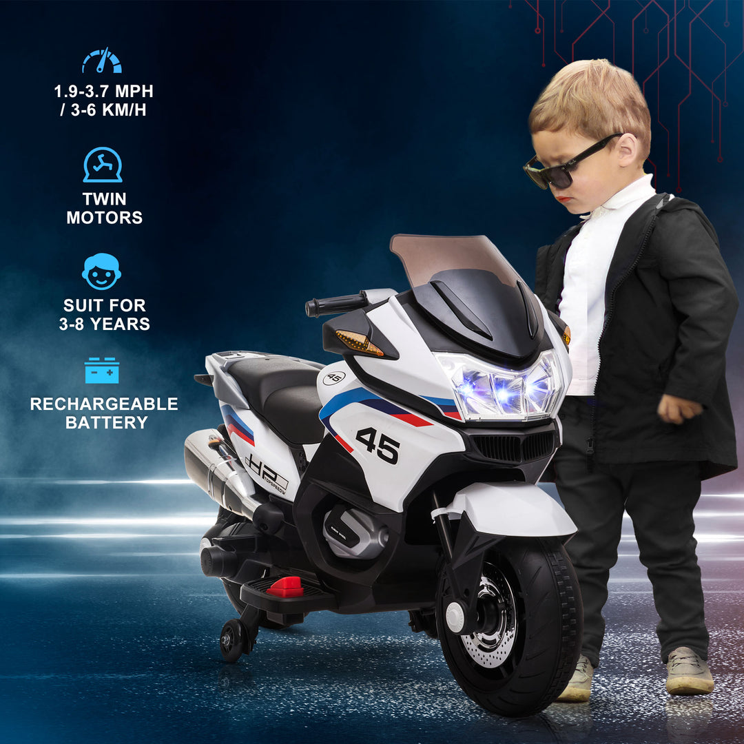 12V Electric Motorbike 3-6 KM/H White