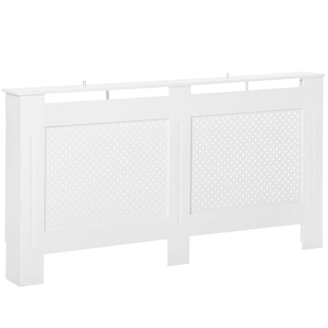 Wooden Radiator Cover Heating Cabinet Modern Home Furniture Grill Style White Painted (Large)