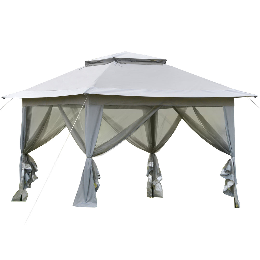 Foldable Pop-up Party Tent Instant Canopy Sun Shade Gazebo Shelter Steel Frame Oxford w/ Roller Bag, 3.6 x 3.6 x 2.9(m)