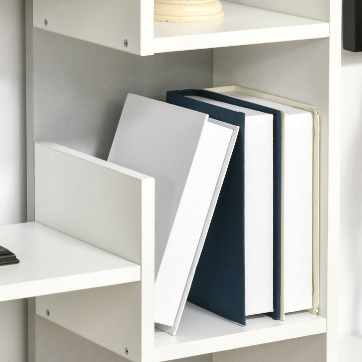 6-Tier Bookshelf, Modern Bookcase with 11 Open Shelves, Freestanding Decorative Storage Shelving for Home Office and Study, White