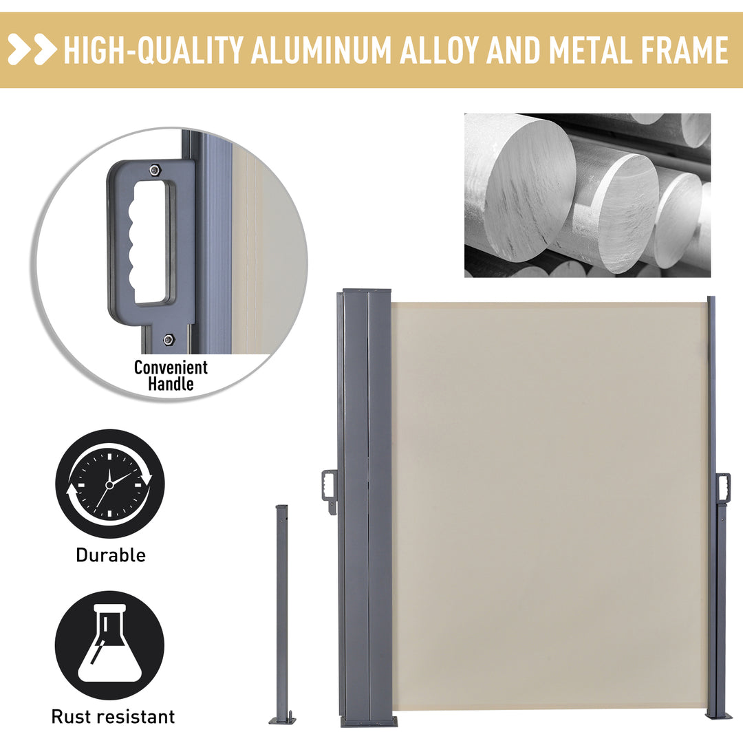 Steel Frame Retractable Double Side Awning Beige