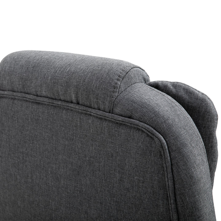 Office Chair Computer Swivel Rolling Task Recliner for Home with Retractable Footrest, Arm, Grey
